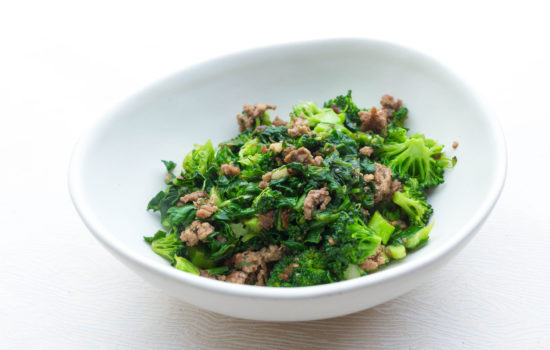Keto green stir fry with ground beef